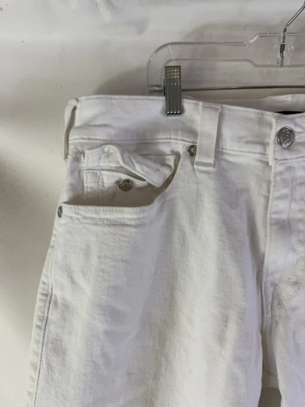 True Religion Ricky Relaxed Straight Shorts White